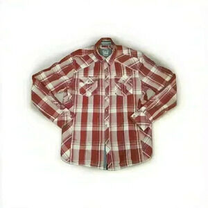 BKE Vintage Mens Large Standard Fit Pearl Snap Long Sleeve Western Shirt